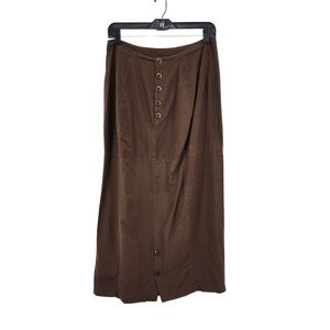 J. Morgan Puett Vintage Women's 100% Silk Button Front Maxi Skirt - L